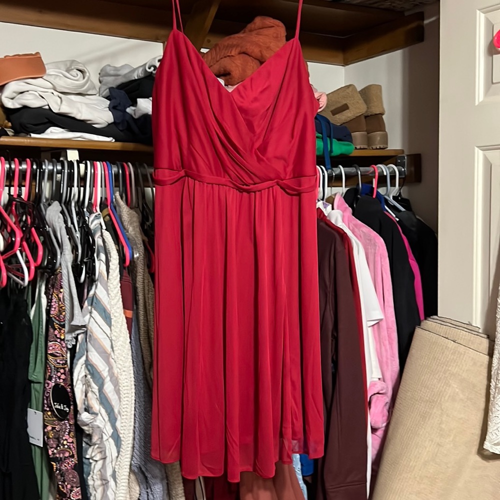 David’s Bridal Red formal dress, size 12